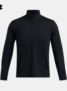 安德玛UA 男子Meridian 1/4拉链跑步训练运动长袖T恤1387905-001