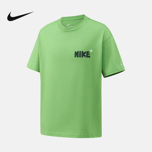 NIKE耐克男子短袖宽松棉质跑步针织棉柔软运动休闲T恤IH4580-350