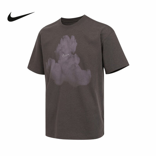 nike耐克短袖男夏季宽松透气运动休闲复古晕染印花T恤HJ0779-004