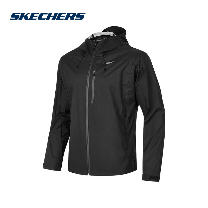 Skechers斯凯奇秋冬男士时尚潮流百搭梭织连帽外套 P324M052/0018