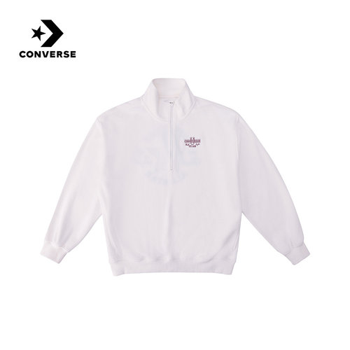 Converse匡威26春男女同款宽松套头衫半拉链休闲卫衣 UCJ392-W2Y