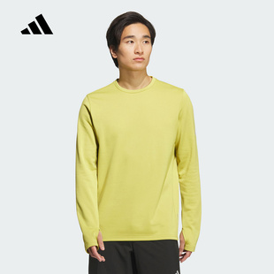adidas阿迪达斯秋季新款中性透湿保暖跑步运动圆领长袖T恤 KS3539