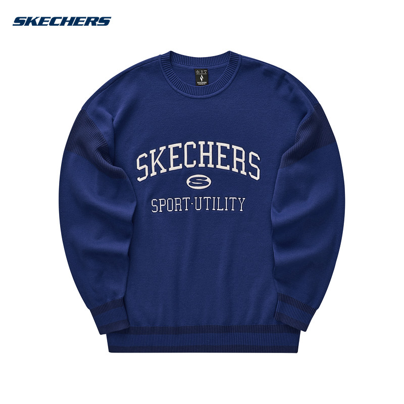 SKECHERS斯凯奇2024春季中性休闲运动时尚套头卫衣L124U031-02V3