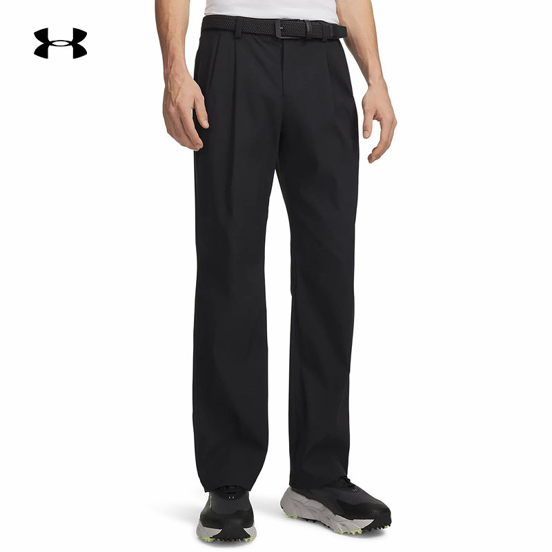UA安德玛春夏新款男裤高尔夫运动裤直筒休闲黑色长裤6009745