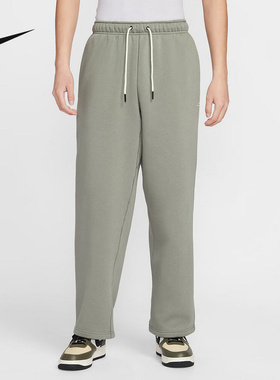 NIKE耐克男裤灰绿色运动裤加绒保暖宽松直筒裤篮球长裤IM6334-059