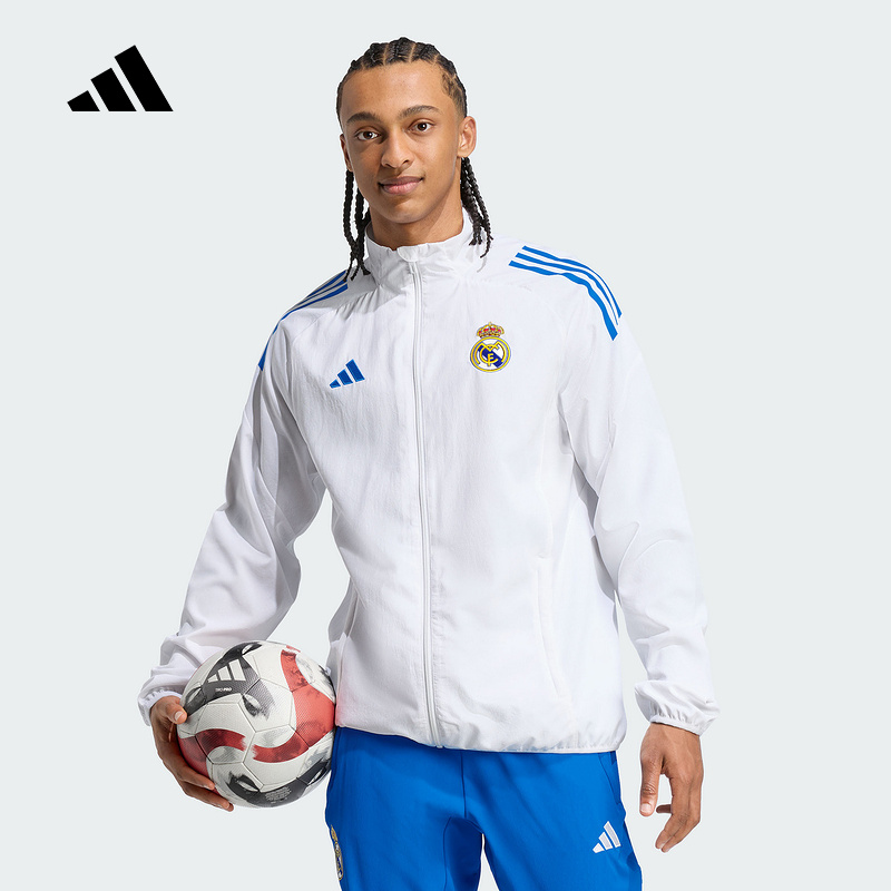 adidas阿迪达斯秋季新款男皇家马德里速干足球梭织夹克外套JP4029