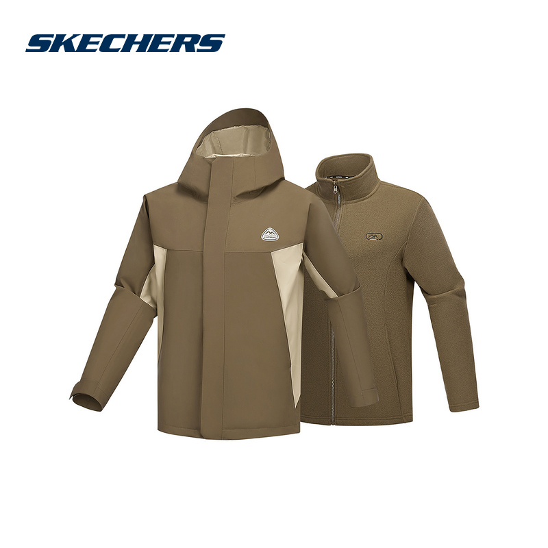 Skechers斯凯奇男士秋冬户外运动套装休闲防风外套 L324M149/05GB