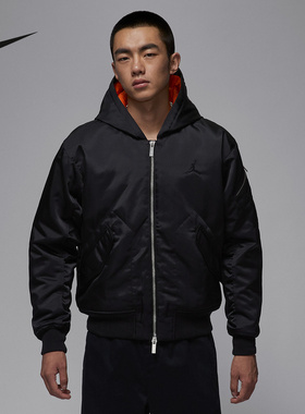 JORDAN耐克男子宽松连帽夹克冬季新款保暖棉服拉链外套HV0541-010