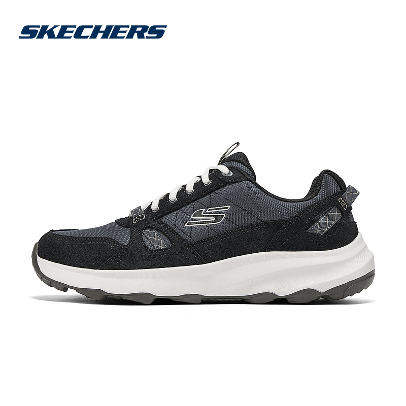 SKECHERS斯凯奇2025新款春季男款缓震低帮运动休闲鞋 237785-BKGY