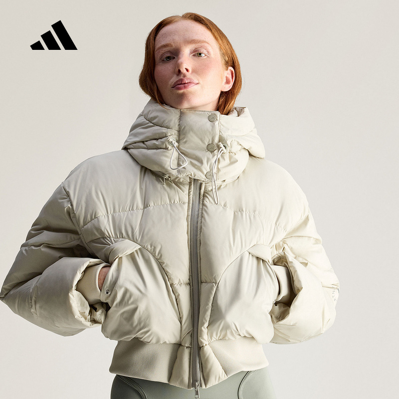 adidas阿迪达斯2025冬女休闲连帽棉服Stella Mc短款棉袄 KA0645