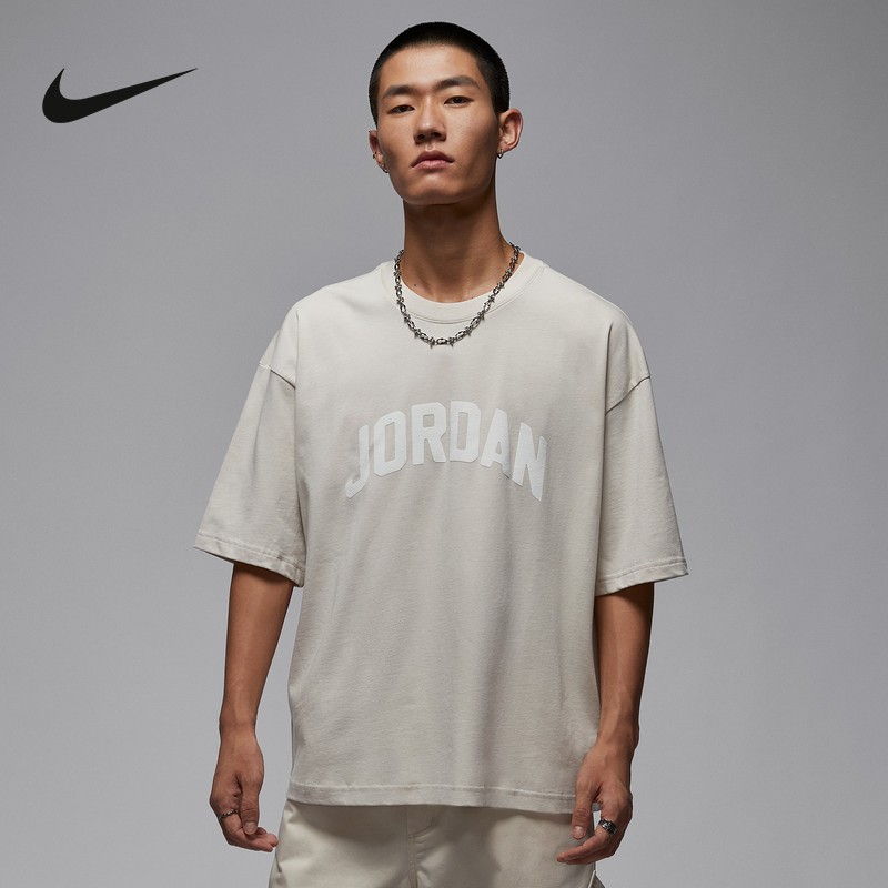 JORDAN耐克男士夏T恤简约日常耐穿透气短袖短袖针织衫HQ8936-104