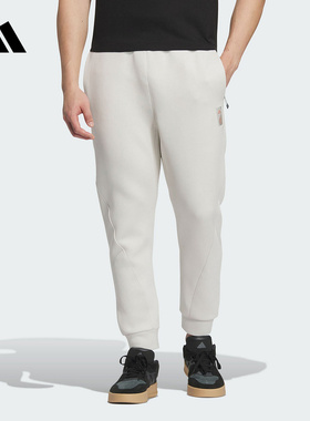 阿迪达斯2025秋冬男子新款卫裤武极系列毛圈直筒长裤运动裤JI8715