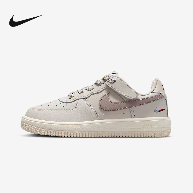耐克AIR FORCE 1幼童低帮运动板鞋魔术贴男女童易穿脱IH4496-100