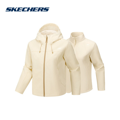 Skechers斯凯奇女子时尚舒适俊织连幅外套+梭织外套P425W177/001J