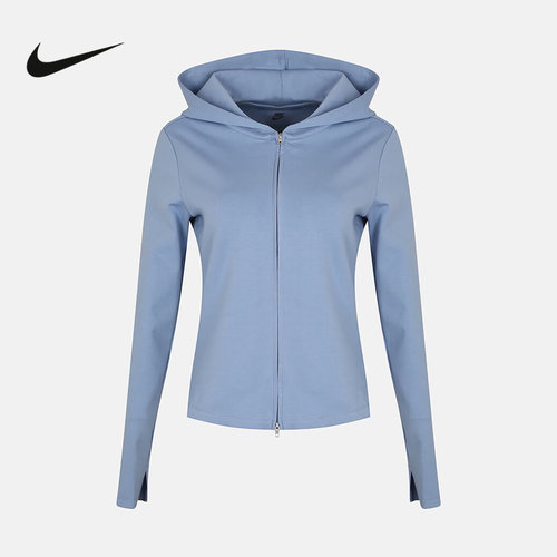 Nike耐克女子运动外套26秋新品双拉链修身连帽针织夹克IM8380-486