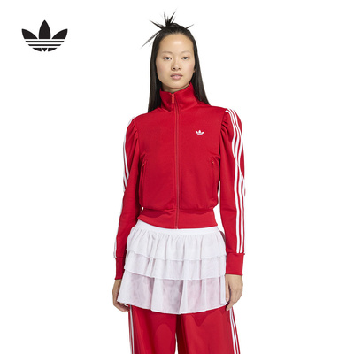 adidas阿迪达斯三叶草漏斗领夹克春女FB TRACK TOP针织外套KS1363