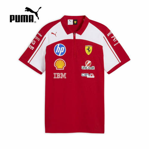 PUMA彪马FERRARI法拉利车队复刻车迷版T恤男短袖Polo衫713829-01