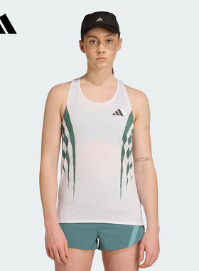 adidas阿迪达斯ADIZERO跑步背心2025夏女CLIMACOOL无袖T恤JZ8034
