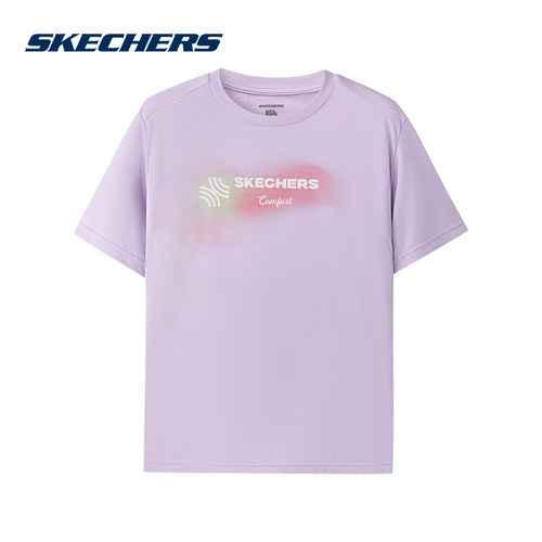 SKECHERS斯凯奇夏季男女童运动休闲舒适圆领儿童短袖T恤 P226K005