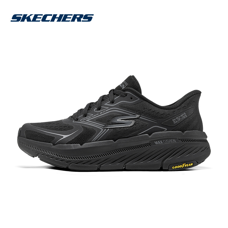Skechers斯凯奇2025年春新款女耐穿缓震防滑休闲跑步鞋129710-BBK