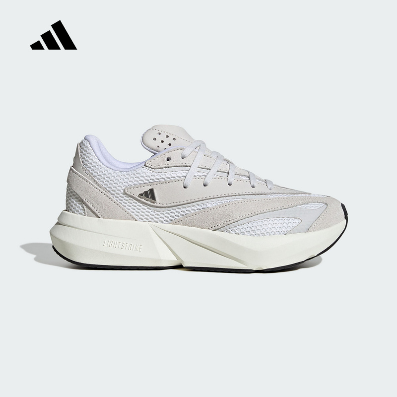 adidas阿迪达斯新款女跑步运动休闲鞋「流光跑鞋」白色舒适JH6958