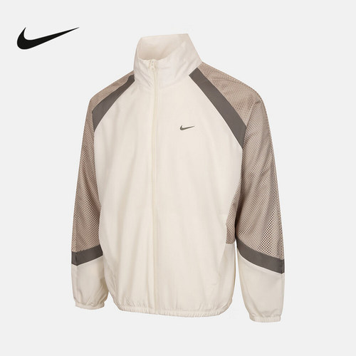 NIKE耐克男子外套春新款拼接撞色宽松运动立领梭织夹克HV3364-133
