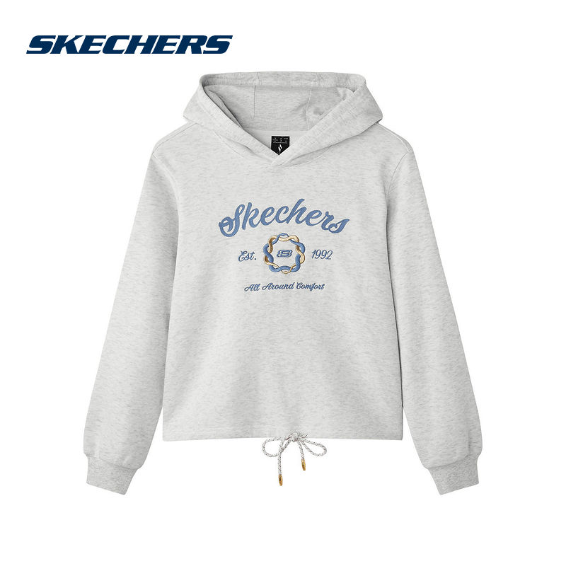 SKECHERS斯凯奇2025春蛇年新年款女针织卫衣套头衫L125W084-0248