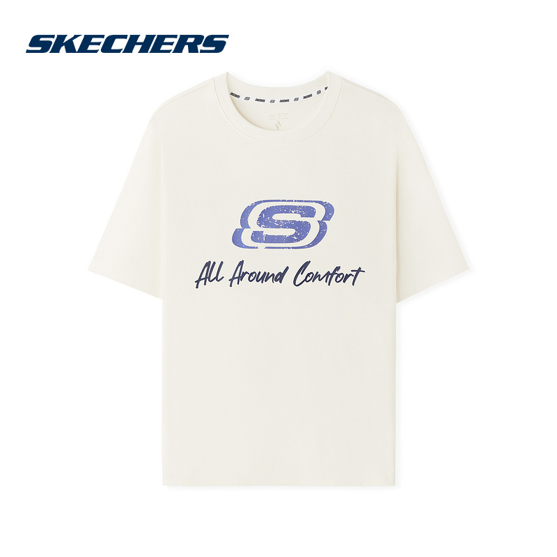 Skechers斯凯奇男女同款凉感宽松潮流T恤圆领短袖 L225U129/0074
