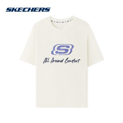 Skechers斯凯奇男女同款凉感宽松潮流T恤圆领短袖 L225U129/0074