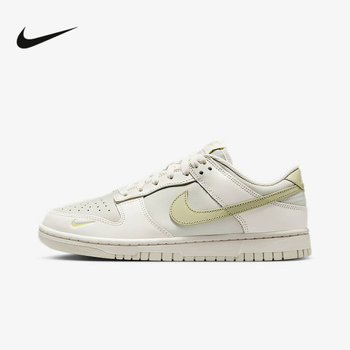 Nike耐克女鞋2025夏新款DUNK LOW白绿低帮复古休闲板鞋IB3484-001