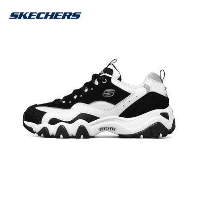 Skechers斯凯奇女鞋休闲运动鞋老爹鞋低帮厚底熊猫鞋12493/BKW