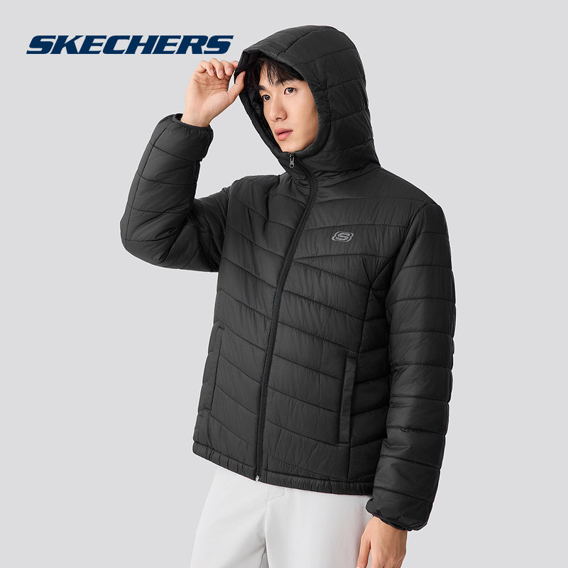 斯凯奇女款棉服冬季新款保暖棉袄连帽面包服加厚运动外套L425U1