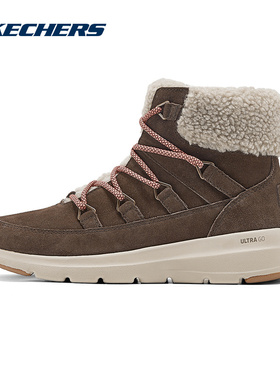 Skechers斯凯奇25冬女加绒保暖雪地靴厚底休闲冬靴 144187/CHOC