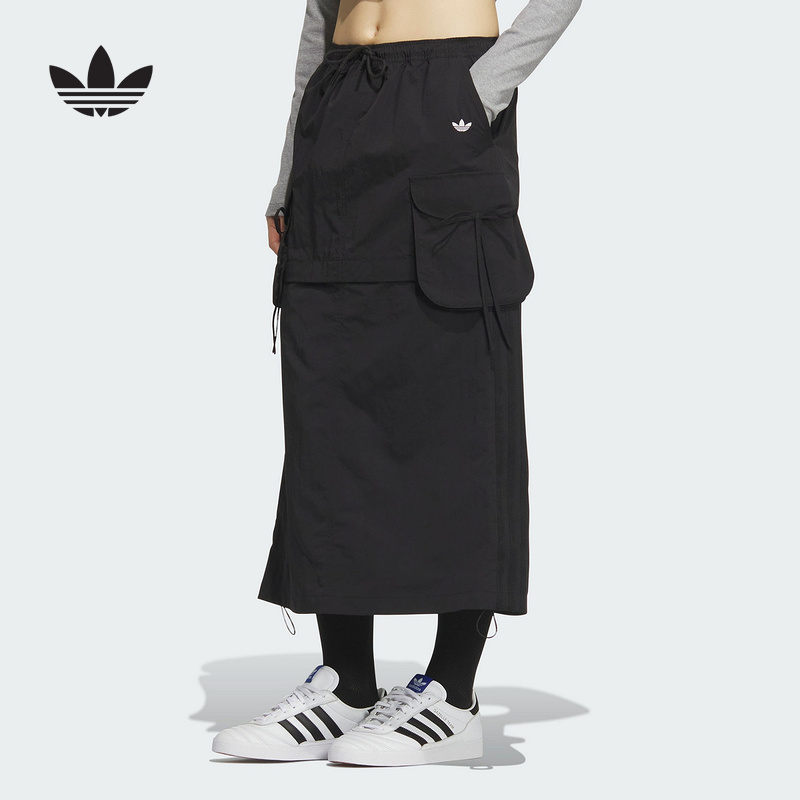 adidas阿迪达斯三叶草夏季女子可拆卸长短裙工装风半身裙 KB8962