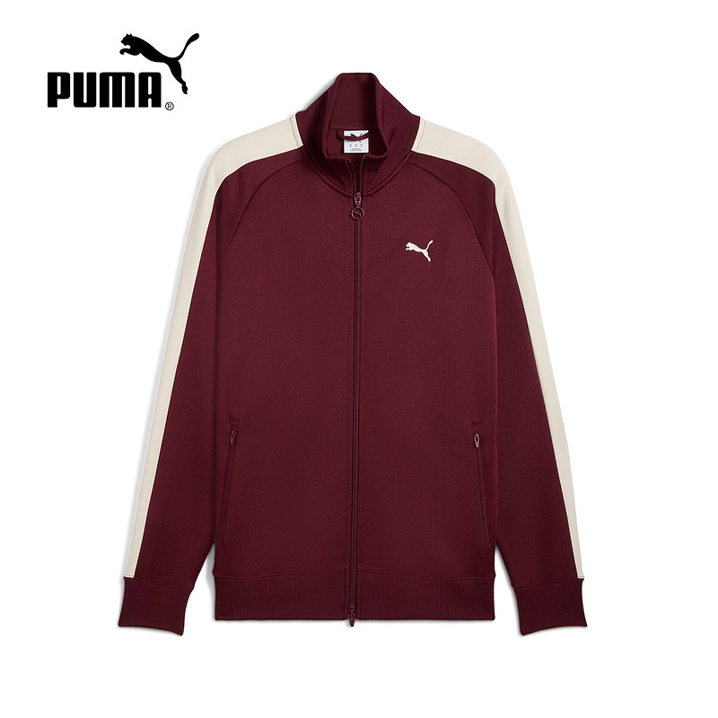 PUMA彪马秋季男子休闲立领经典T7拼接运动夹克针织外套 631858-96