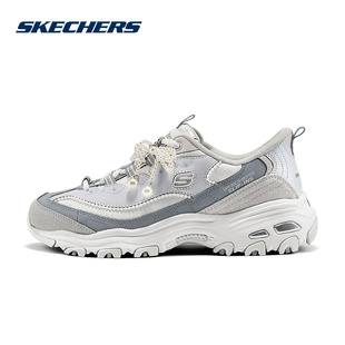 GRY 150559 Skechers斯凯奇女鞋 珍珠蝴蝶轻质舒适厚底增高老爹鞋