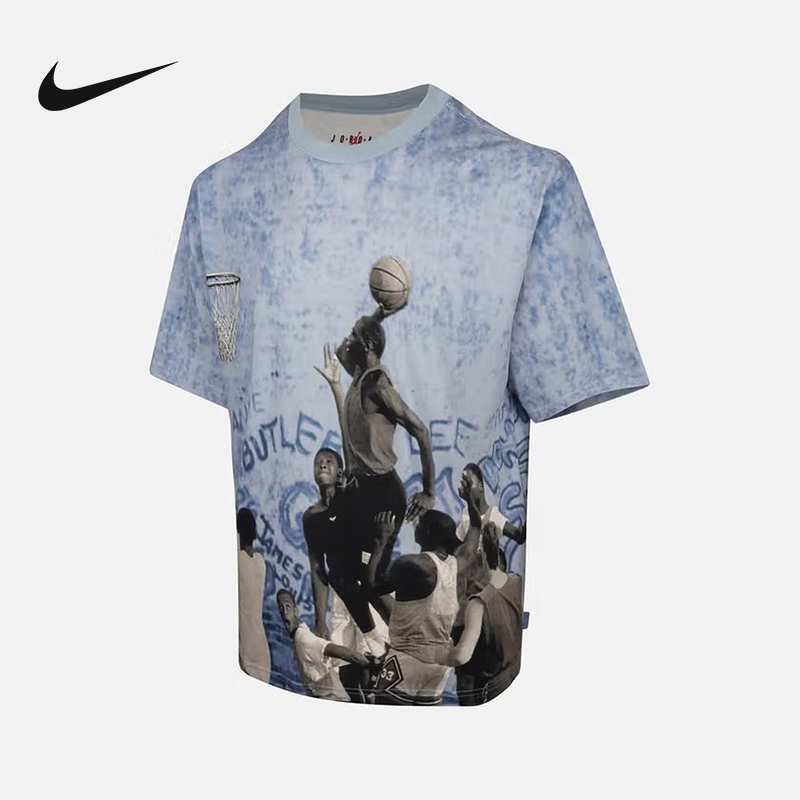 Nike耐克棉短袖男夏季JORDAN图案印花宽松复古运动T恤HJ2363-427