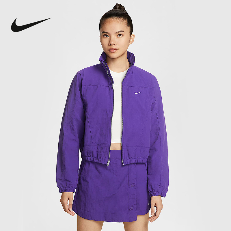 NIKE耐克新款秋女子梭织夹克运动休闲时尚短款立领外套HJ1000-547