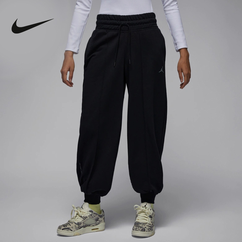 Nike耐克女裤春新款针织加绒保暖宽松休闲运动收口长裤FN5132-010