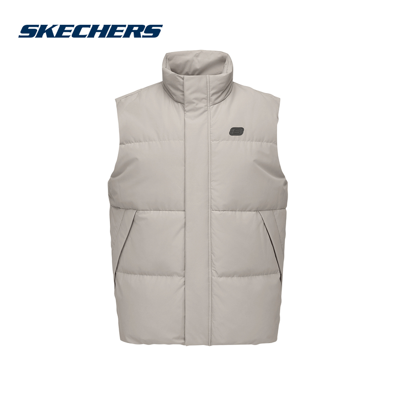 Skechers斯凯奇男士秋冬保暖舒适立领羽绒马甲背心L424M199/01NC