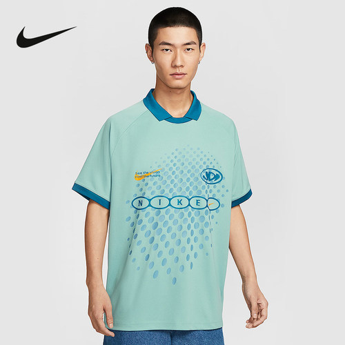 Nike耐克男子夏新款训练透气速干印花翻领短袖运动T恤IH4973-017