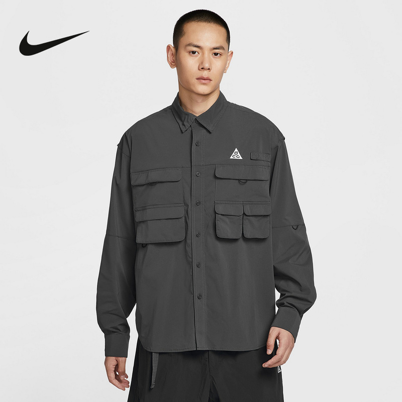 NIKE耐克ACG男子长袖衬衫口袋工装风宽松休闲外套夹克HJ2466-060