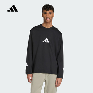 adidas阿迪达斯「真治愈」黑标制服上衣2025秋男长袖T恤 KE4902