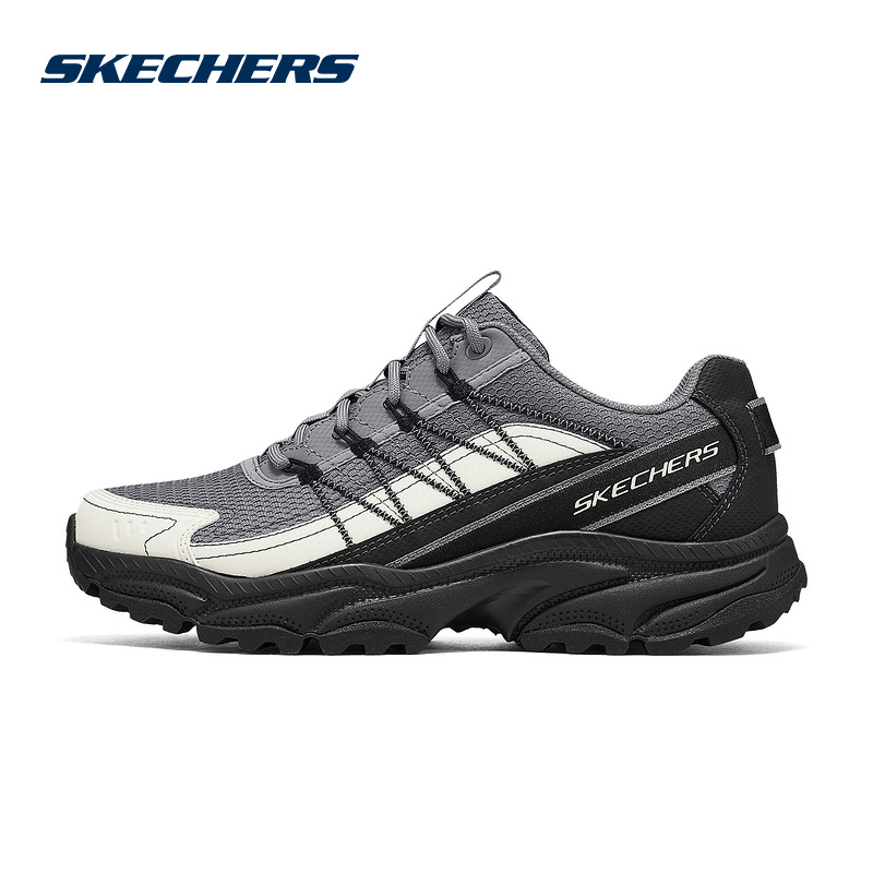 Skechers斯凯奇男鞋登山鞋25夏户外运动耐磨休闲鞋237748C/BKGY