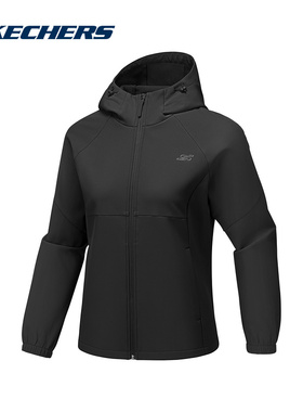 Skechers斯凯奇女子运动健身休闲上衣连帽夹克外套 P425W184/0018