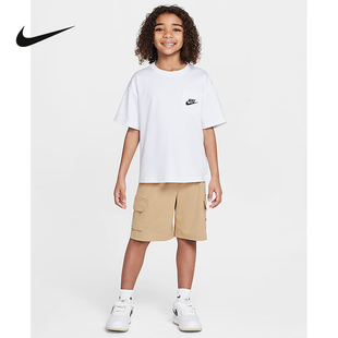 II3021 NIKE耐克2025夏季 弹性口袋 休闲套装 297 男幼童T恤针织短裤
