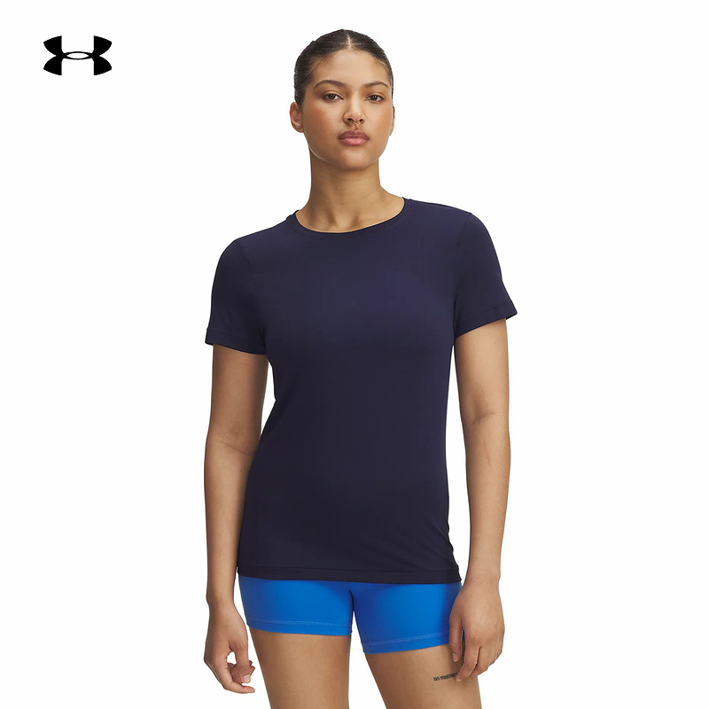 安德玛秋冬新款Meridian女子圆领休闲训练运动短袖t恤1388770-403