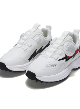 pony波尼童男童黑色气垫旋转扣网面透气休闲运动童鞋241K1RN32RD