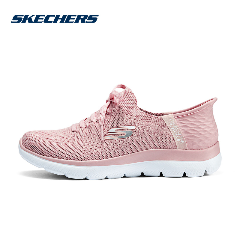 Skechers斯凯奇女鞋休闲鞋网面透气一脚蹬缓震闪穿鞋150250W/ROS