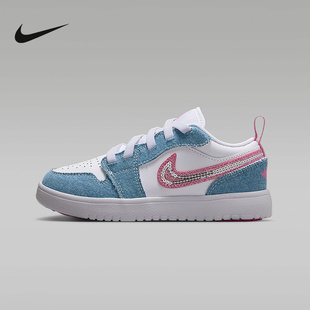 HQ2003 耐克童鞋 板鞋 AJ1蓝白牛仔布运动训练复古篮球鞋 400 JORDAN